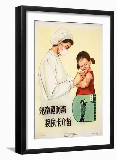 Vaccinating a Young Girl Against TB-null-Framed Art Print