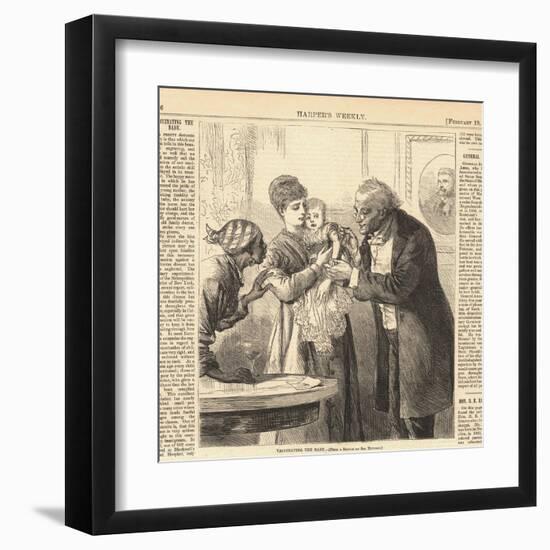 Vaccinating the Baby Against Smallpox in New York Ca. 1870, from Harper's Weekly-null-Framed Art Print