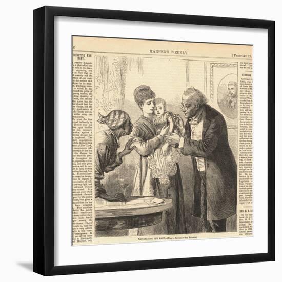 Vaccinating the Baby Against Smallpox in New York Ca. 1870, from Harper's Weekly-null-Framed Art Print