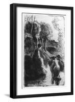 Vachere Au Bord De L'Eau, (Cowherd Beside Wate), C1850-1900-Camille Pissarro-Framed Giclee Print