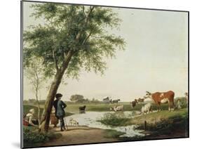 Vaches à l'abreuvoir-Jacobus Vrymoet-Mounted Giclee Print