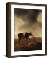 Vaches, moutons et berger-Paulus Potter-Framed Giclee Print