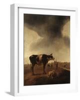 Vaches, moutons et berger-Paulus Potter-Framed Giclee Print