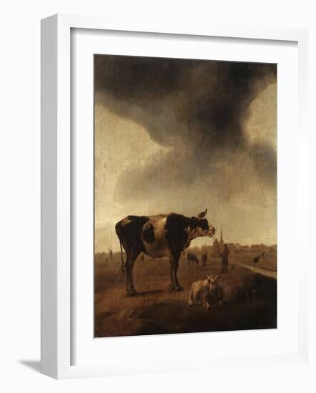 Vaches, moutons et berger-Paulus Potter-Framed Giclee Print