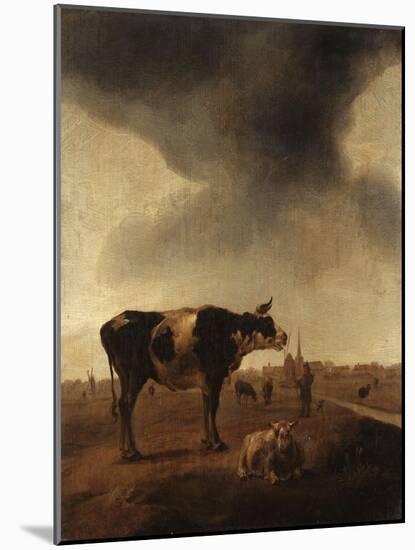 Vaches, moutons et berger-Paulus Potter-Mounted Giclee Print