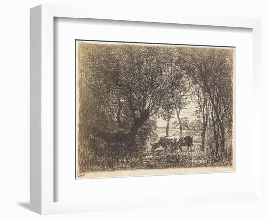 Vaches Sous Bois, 1862-Charles Francois Daubigny-Framed Giclee Print