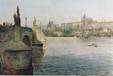 Statue of St. Lutgardis on the Charles Bridge, Prague, Illustration from "Stara Praha ," circa 1900-Vaclav Jansa-Framed Giclee Print