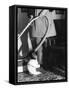 Vacuuming with a Chimp-null-Framed Stretched Canvas