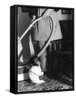 Vacuuming with a Chimp-null-Framed Stretched Canvas