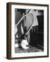 Vacuuming with a Chimp-null-Framed Photographic Print