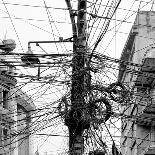 The Chaos of Cables and Wires in Kathmandu - Nepal (Black and White)-Vadim Petrakov-Photographic Print