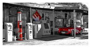 Vintage gas station on Route 66-Vadim Ratsenskiy-Art Print