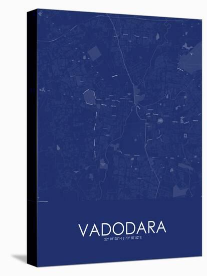 Vadodara, India Blue Map-null-Stretched Canvas