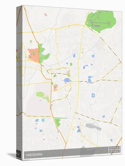 Vadodara, India Map-null-Stretched Canvas