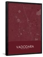 Vadodara, India Red Map-null-Framed Poster