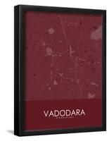 Vadodara, India Red Map-null-Framed Poster