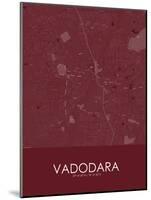 Vadodara, India Red Map-null-Mounted Poster