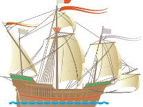 Columbus Ship Santa Maria-Vadymg-Mounted Art Print