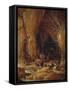 Vagabonds and Washerwomen in Cave-David Teniers II-Framed Stretched Canvas