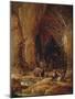 Vagabonds and Washerwomen in Cave-David Teniers II-Mounted Giclee Print
