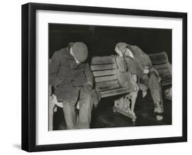 Vagrants Asleep on Bench on Thames Embankment, London-Peter Higginbotham-Framed Photographic Print