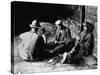 Vagrants Playing Cards in Railroad Car-null-Stretched Canvas