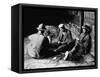 Vagrants Playing Cards in Railroad Car-null-Framed Stretched Canvas