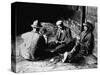 Vagrants Playing Cards in Railroad Car-null-Stretched Canvas