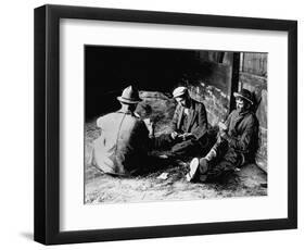 Vagrants Playing Cards in Railroad Car-null-Framed Photographic Print