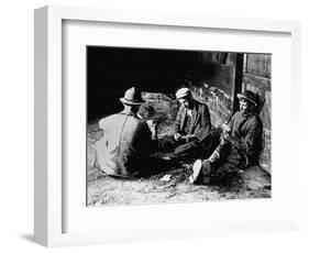 Vagrants Playing Cards in Railroad Car-null-Framed Photographic Print