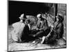 Vagrants Playing Cards in Railroad Car-null-Mounted Photographic Print