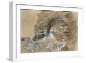 Vagues se brisant contre une falaise de la côte Normande ou "Les Falaises d'Etretat";-Eugene Delacroix-Framed Giclee Print