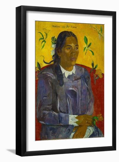 Vahine no te tiare-La femme a la fleur, 1891 Tahitan woman with flower.-Paul Gauguin-Framed Giclee Print