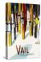 Vail, CO - Colorful Skis-Lantern Press-Stretched Canvas