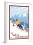 Vail, CO - Downhill Skier-Lantern Press-Framed Art Print