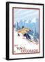 Vail, CO - Downhill Skier-Lantern Press-Framed Art Print