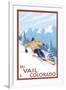 Vail, CO - Downhill Skier-Lantern Press-Framed Art Print