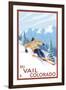 Vail, CO - Downhill Skier-Lantern Press-Framed Art Print