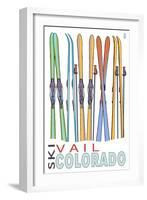 Vail, CO - Skis in Snow-Lantern Press-Framed Art Print