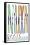 Vail, CO - Skis in Snow-Lantern Press-Framed Stretched Canvas