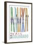 Vail, CO - Skis in Snow-Lantern Press-Framed Art Print