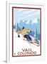 Vail, CO - Vail Downhill Skier-Lantern Press-Framed Art Print