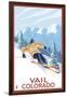 Vail, CO - Vail Downhill Skier-Lantern Press-Framed Art Print