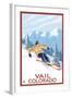 Vail, CO - Vail Downhill Skier-Lantern Press-Framed Art Print