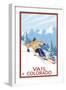 Vail, CO - Vail Downhill Skier-Lantern Press-Framed Art Print