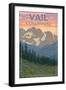 Vail, Colorado - Bears and Spring Flowers-Lantern Press-Framed Art Print