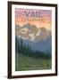 Vail, Colorado - Bears and Spring Flowers-Lantern Press-Framed Art Print