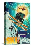 Vail, Colorado - Heli-Skiing-Lantern Press-Stretched Canvas