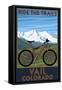 Vail, Colorado - Ride the Trails, Mountain Bike-Lantern Press-Framed Stretched Canvas