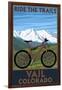 Vail, Colorado - Ride the Trails, Mountain Bike-Lantern Press-Framed Art Print